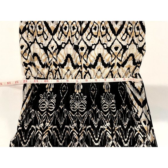 Three Pink Hearts Women Strapless Maxi Dress Geometric Black White Size X Small - Picture 5 of 7